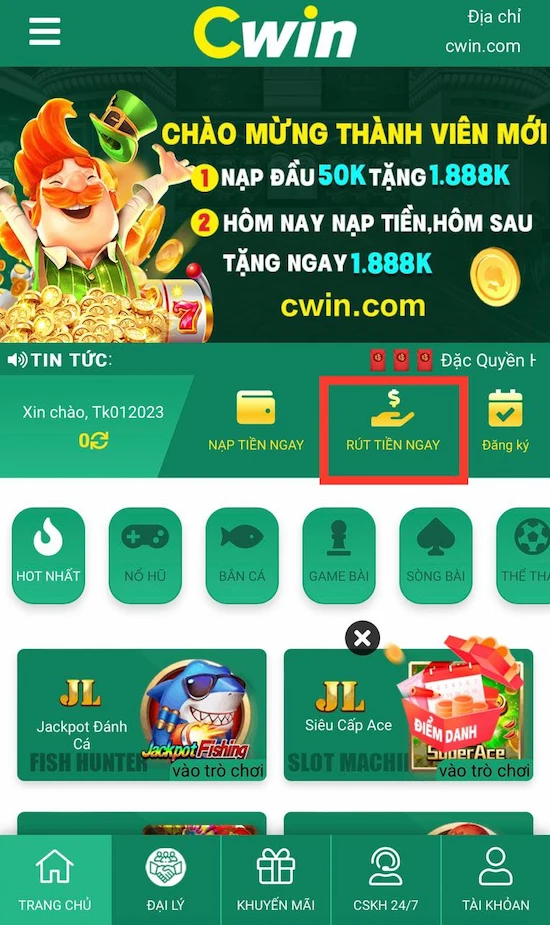 Tạo Mật Khẩu Rút Tiền