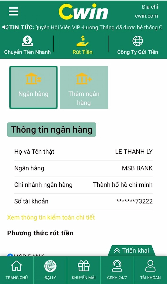 Thêm Tài Khoản Ngân Hàng